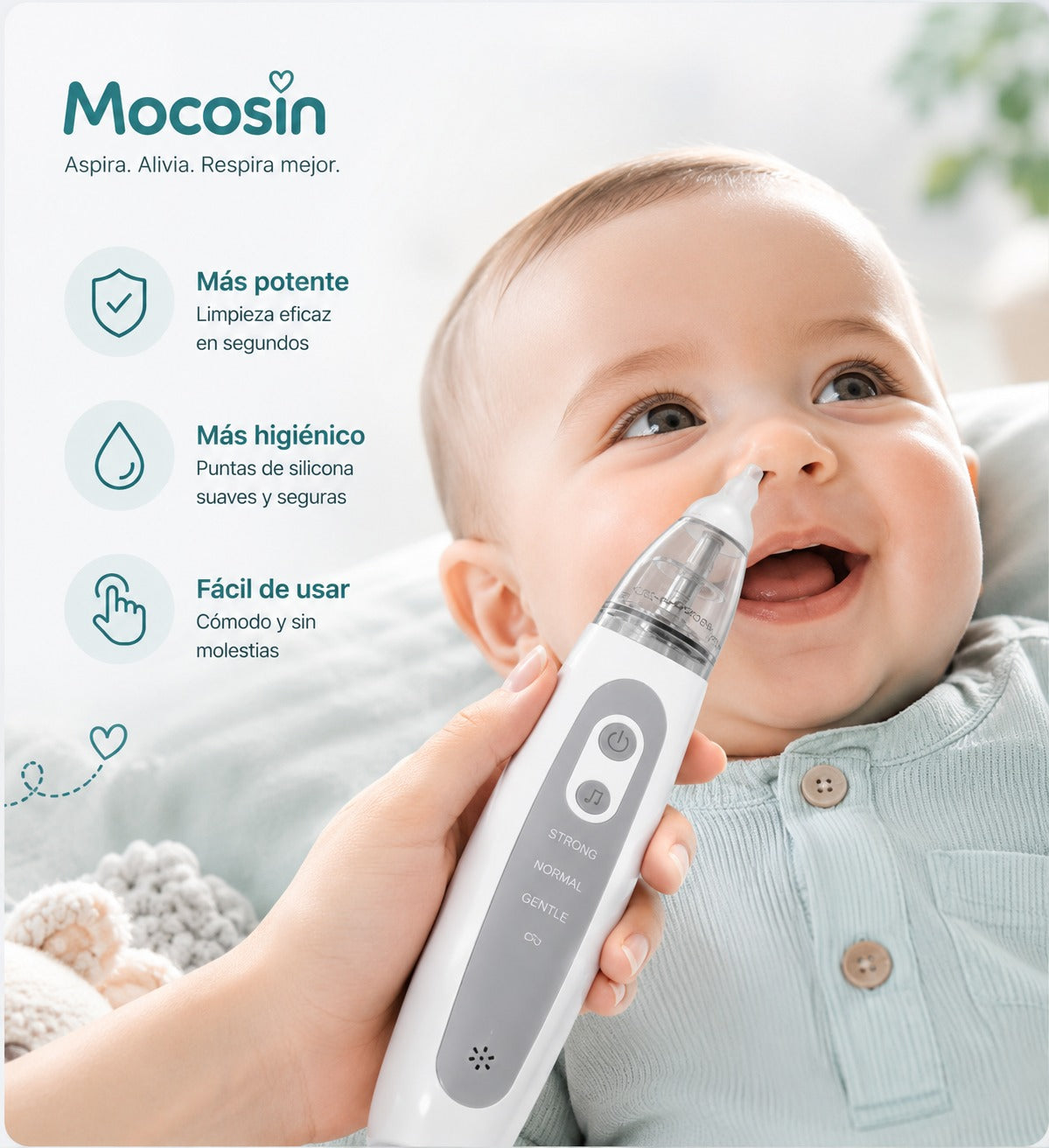 MOCOSÍN™ Aspirador Nasal Eléctrico para Bebés